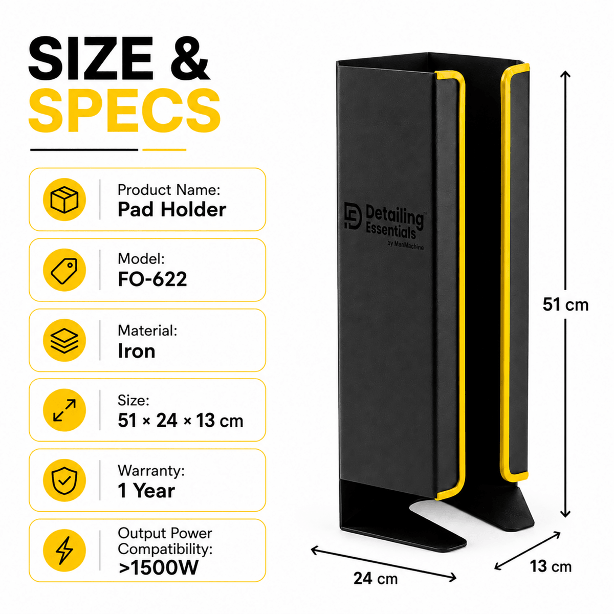 Detailing Essentials Pad Holder | Wall Mounted Polishing Pad Organizer - Detailing Essentials