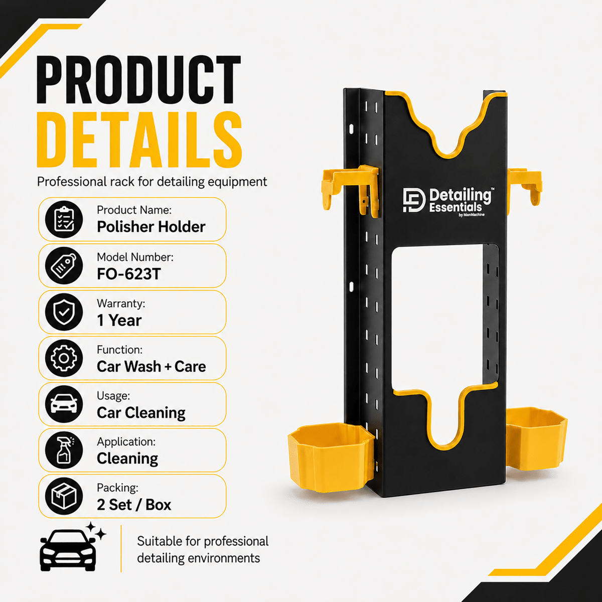 Detailing Essentials Polisher Holder | Wall Mounted Machine Holder - Detailing Essentials