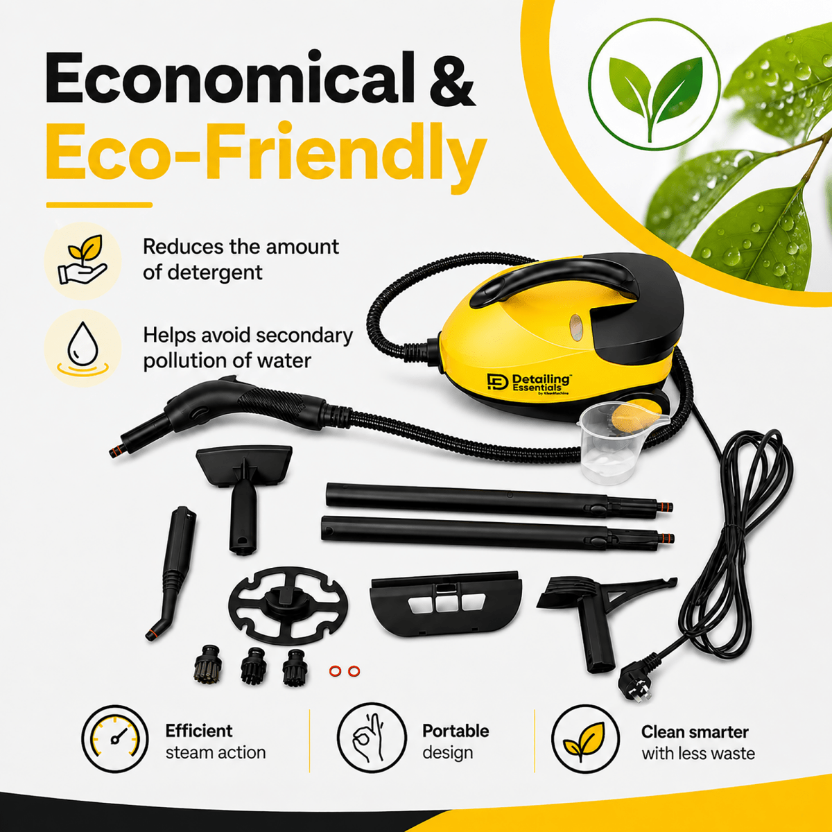 Detailing Essentials Steam Engine Machine 2000W | 1.8L Car Detailing Steam Cleaner - Detailing Essentials