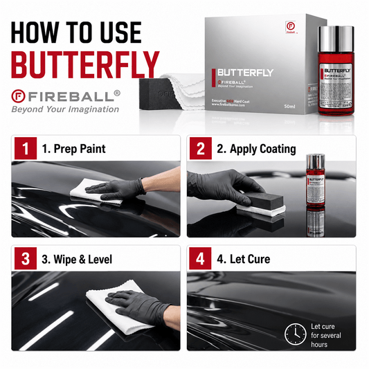 Fireball Butterfly Ceramic Coating 50ml | 5 Years SiO₂ Hard Coat - Detailing Essentials