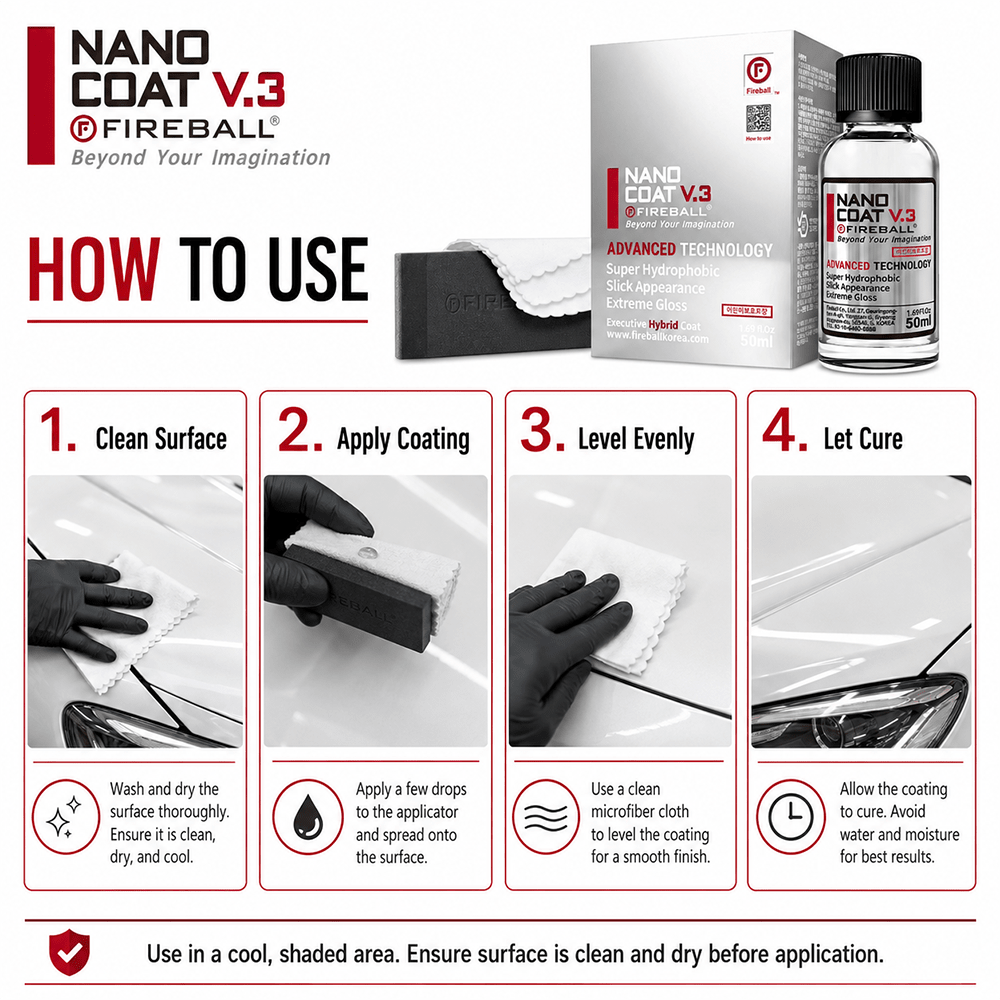 Fireball Nano Coat V.3 Ceramic Coating 50ml | 1 Year Paint Protection - Detailing Essentials