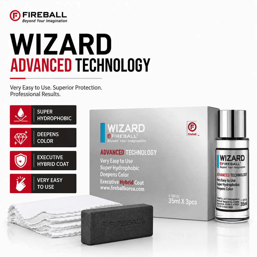 Fireball Wizard Graphene Coating 35ml x 3pcs | 3 Years Easy Application Coating - Detailing Essentials