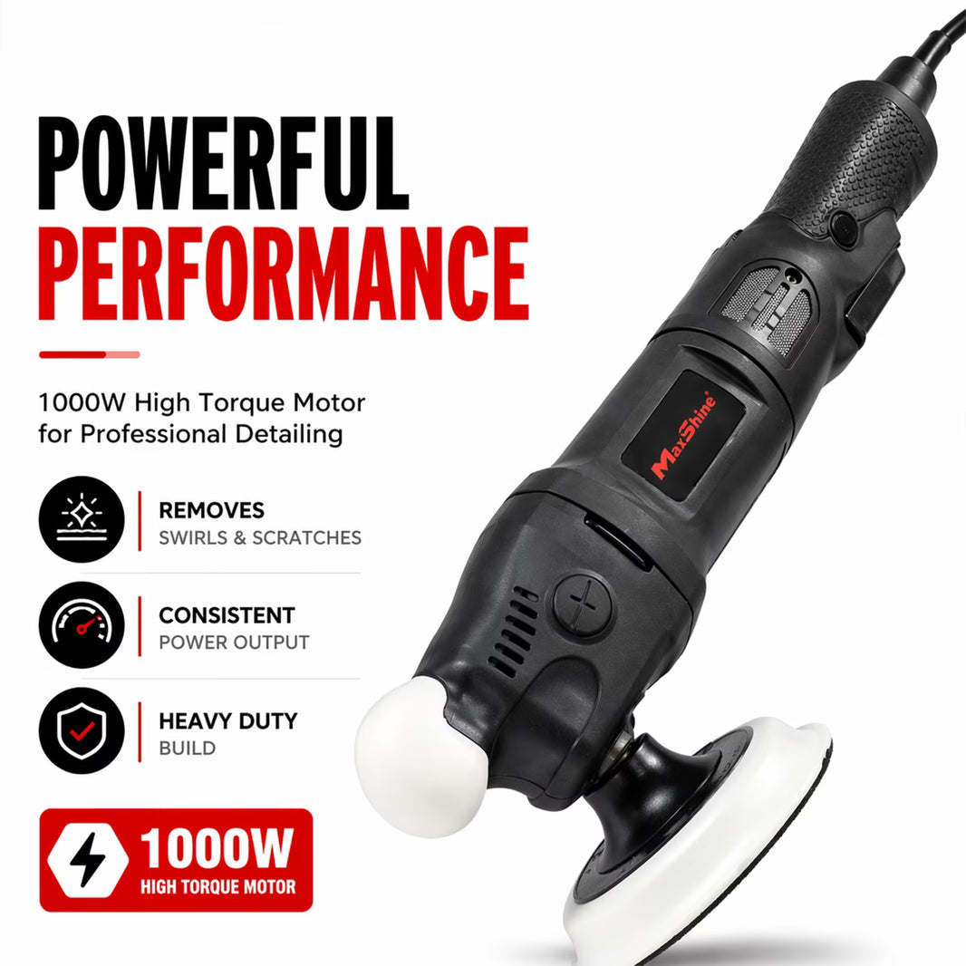 Maxshine M1000 Rotary Polisher | 1000W Portable Polishing Machine Motor | Dual Action Car & Bike Paint Polisher | Smooth Finish, Ergonomic Grip