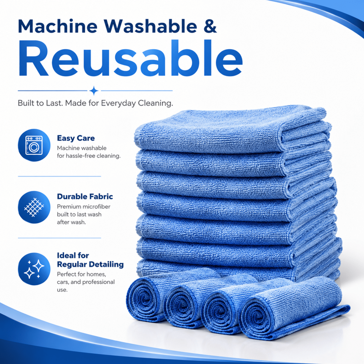 MA - FRA Blue Microfiber Body Cleaning Cloth | Multipurpose Car Cleaning Towel - Detailing Essentials