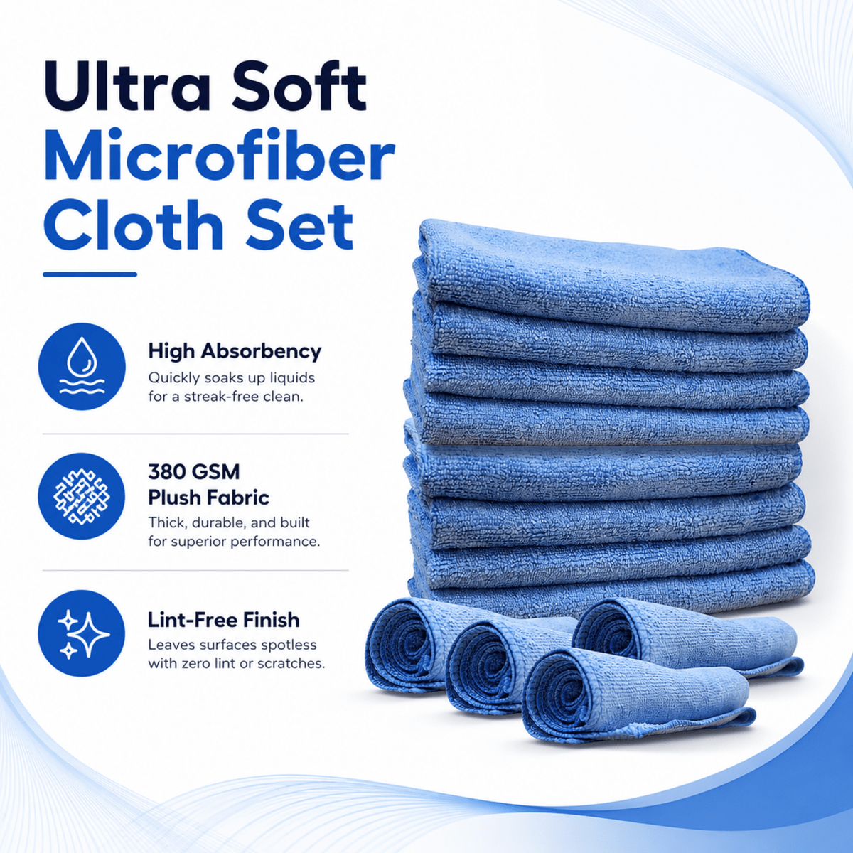 MA - FRA Blue Microfiber Body Cleaning Cloth | Multipurpose Car Cleaning Towel - Detailing Essentials