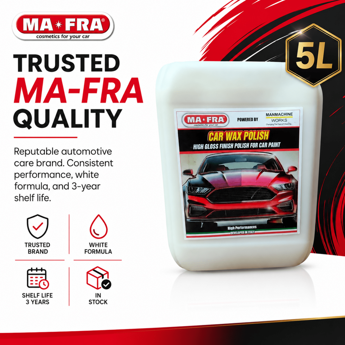 MA - FRA Car Wax Polish | Synthetic Protective Wax for High Gloss Shine - Detailing Essentials