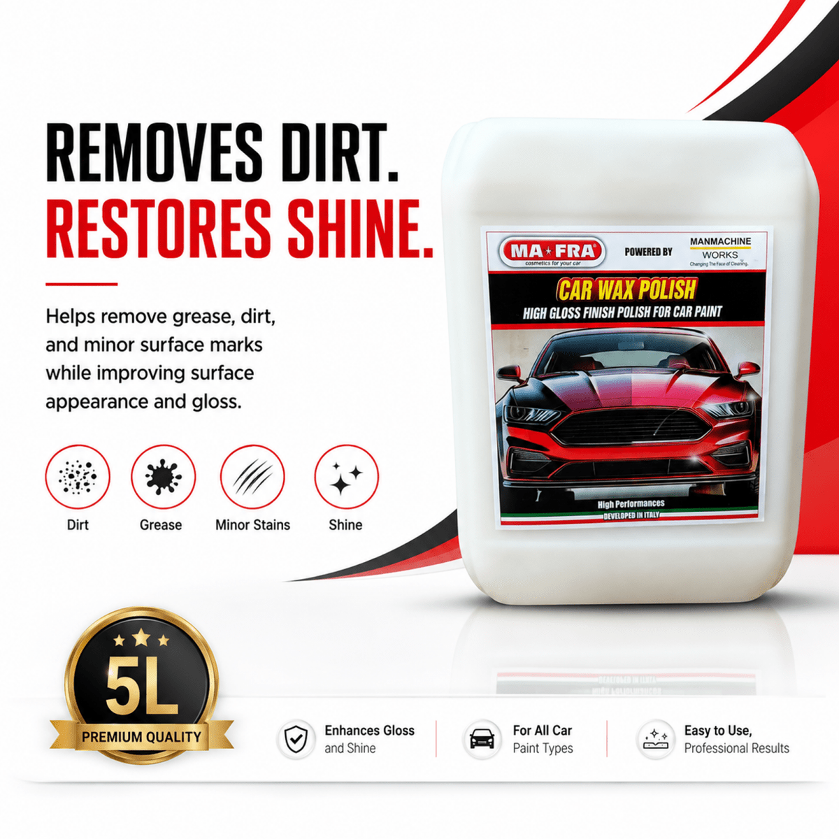 MA - FRA Car Wax Polish | Synthetic Protective Wax for High Gloss Shine - Detailing Essentials