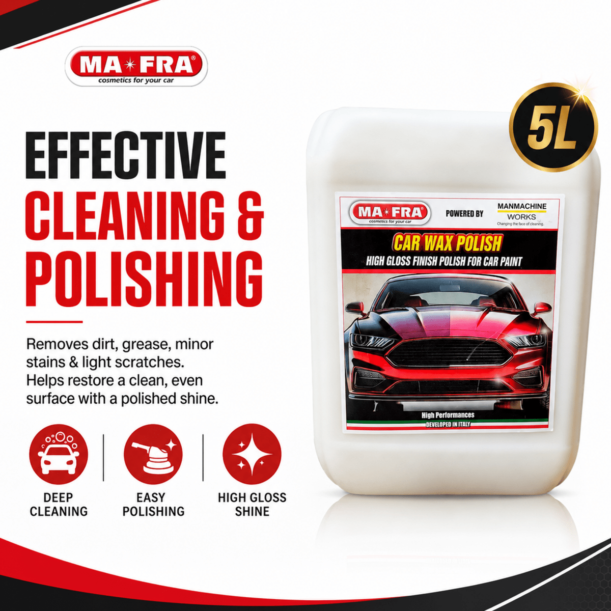 MA - FRA Car Wax Polish | Synthetic Protective Wax for High Gloss Shine - Detailing Essentials