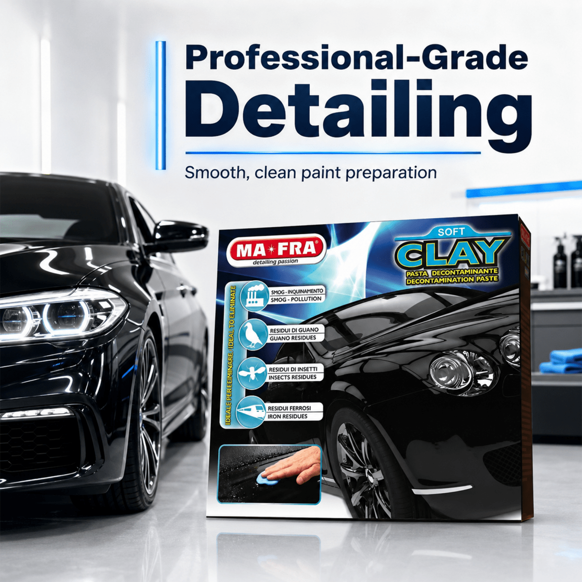 MA - FRA Dark Clay Bar 200g | Car Paint Decontamination Clay - Detailing Essentials
