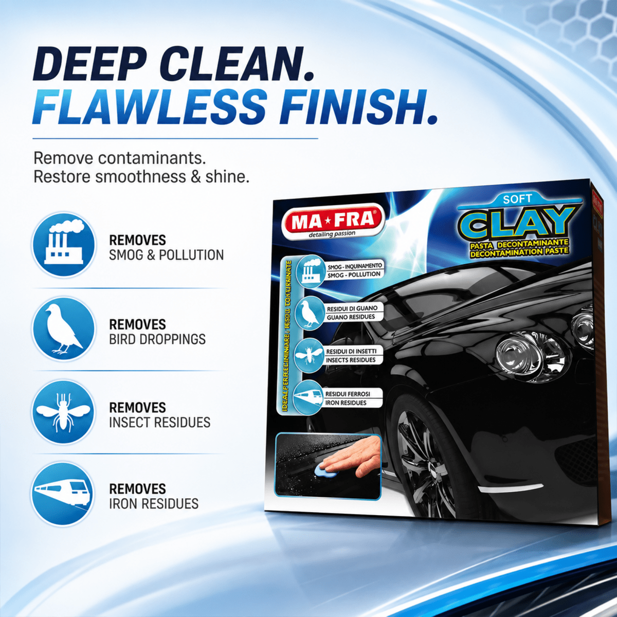 MA - FRA Dark Clay Bar 200g | Car Paint Decontamination Clay - Detailing Essentials
