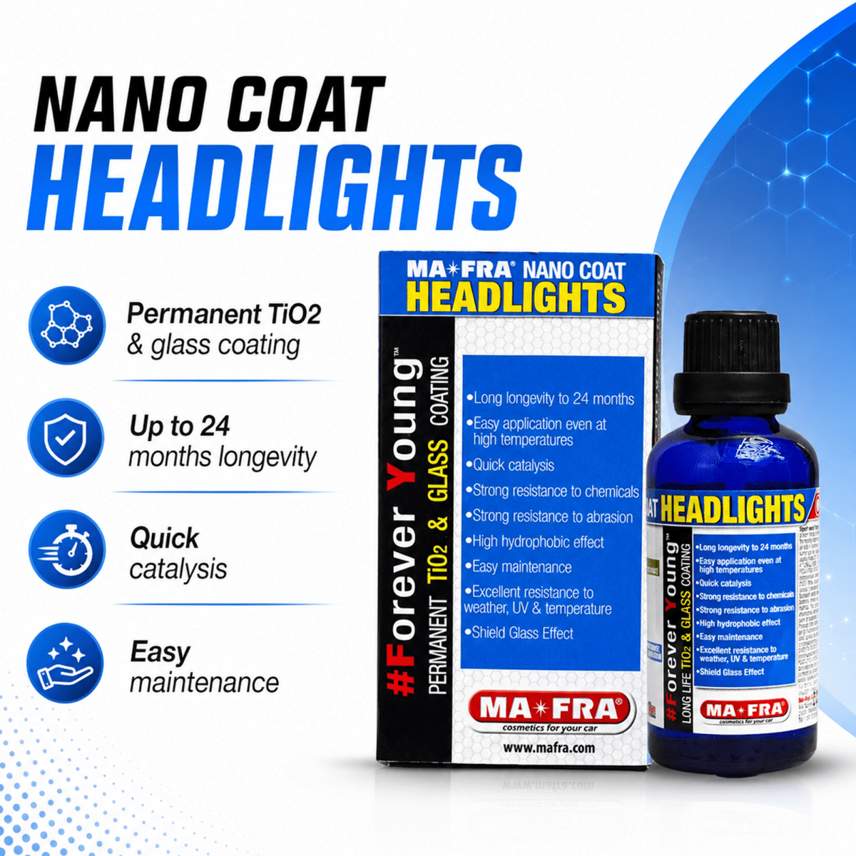 MA - FRA Forever Young TiO2 Headlight Lens Coating & Restorer 100g - Detailing Essentials