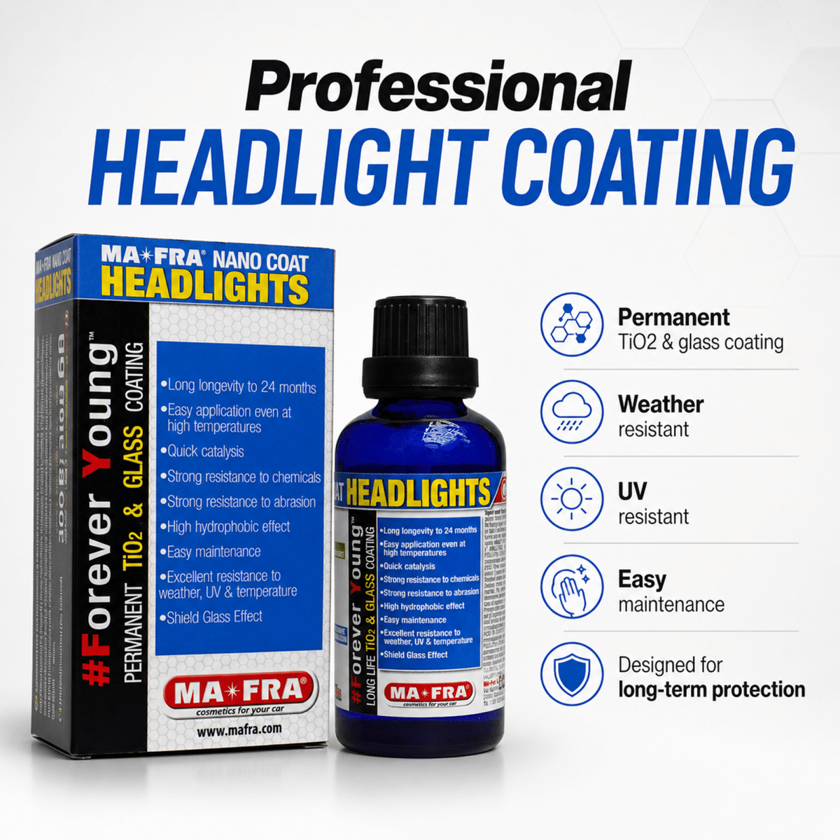 MA - FRA Forever Young TiO2 Headlight Lens Coating & Restorer 100g - Detailing Essentials