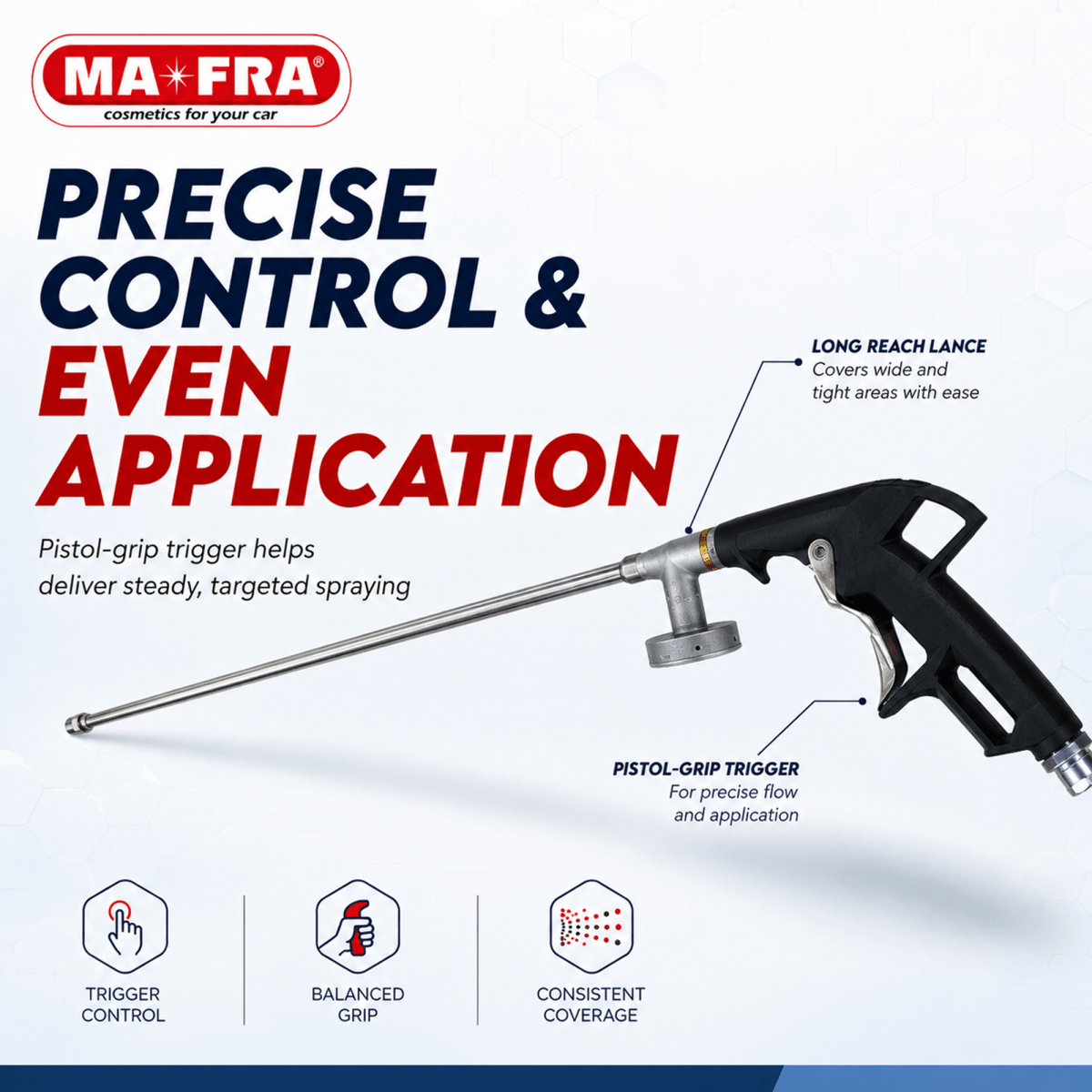MA - FRA High Pressure Water Spray Gun for Lubrigraph | Steel Car Wash Cleaning Gun - Detailing Essentials