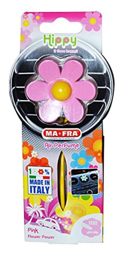 Ma - Fra Hippy Nature Trip Car Air Freshener – Love Freedom Scent | Blue Rubber Flower Design | Long - Lasting Aroma Up to 6 Weeks | Car Dashboard & Small Space Use - Detailing Essentials