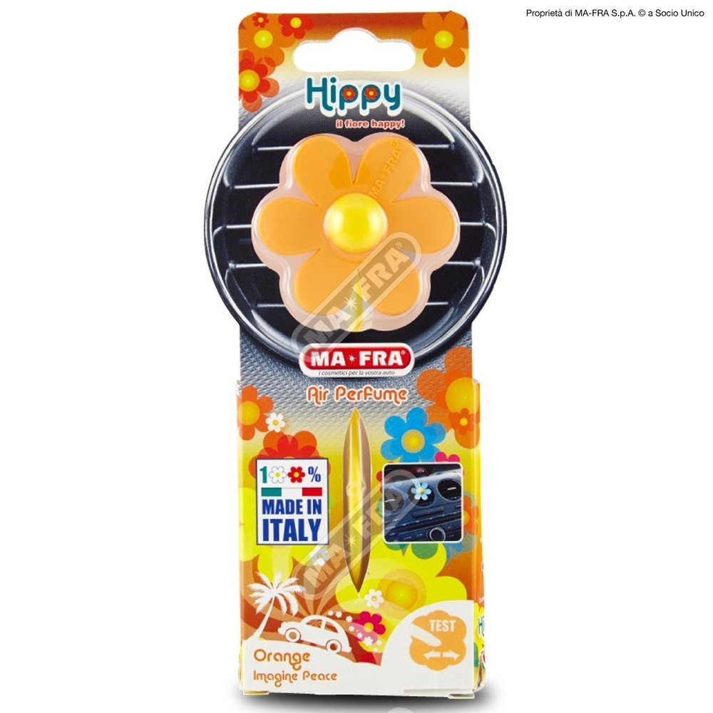 Ma - Fra Hippy Nature Trip Car Air Freshener – Love Freedom Scent | Blue Rubber Flower Design | Long - Lasting Aroma Up to 6 Weeks | Car Dashboard & Small Space Use - Detailing Essentials