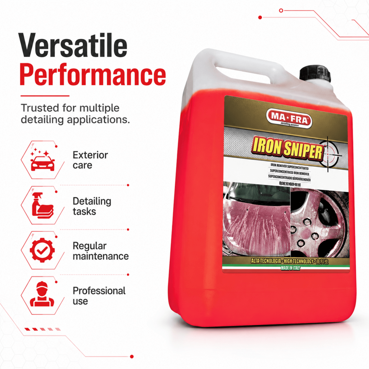 MA - FRA Iron Sniper 5L | Super Concentrated Iron Fallout & Brake Dust Remover - Detailing Essentials