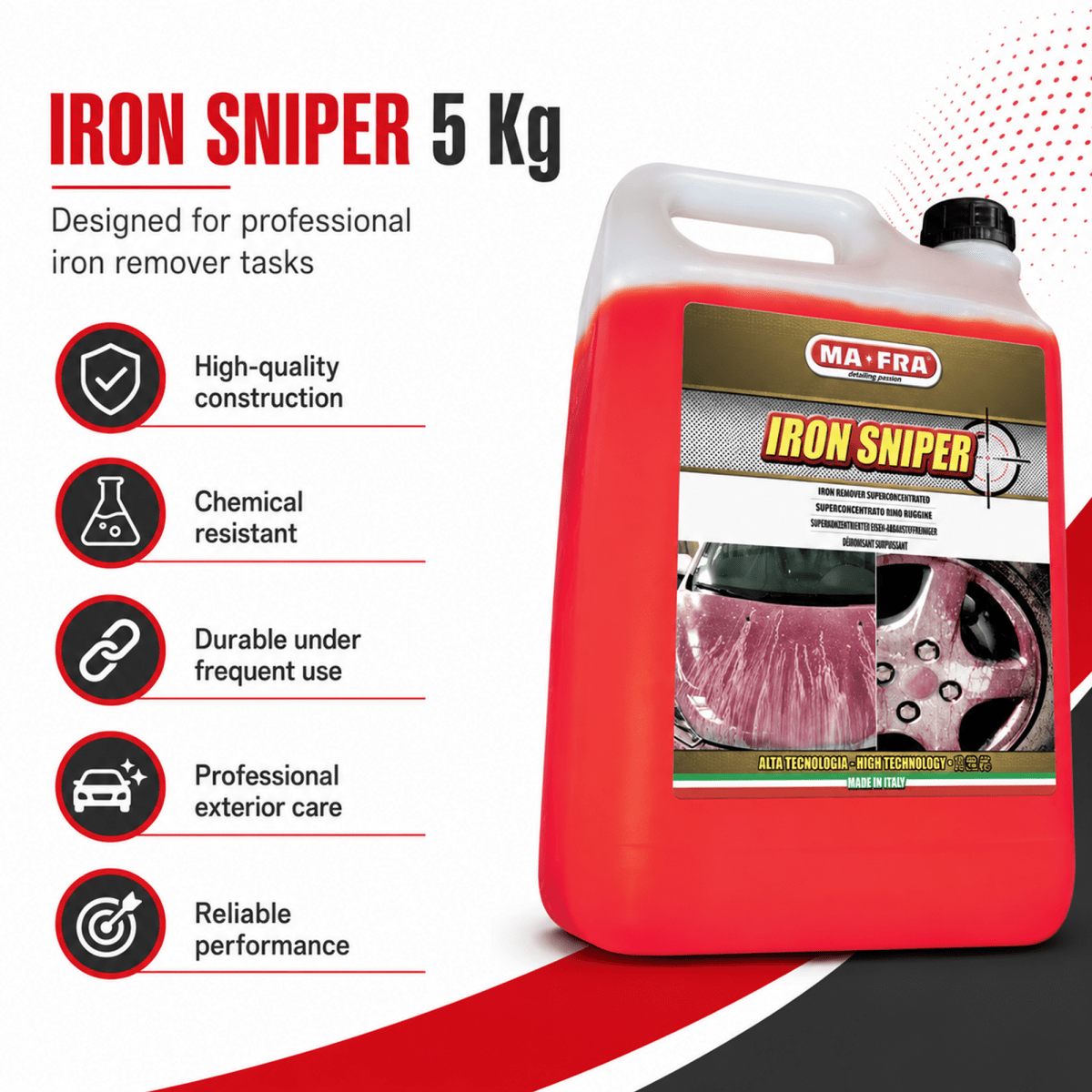 MA - FRA Iron Sniper 5L | Super Concentrated Iron Fallout & Brake Dust Remover - Detailing Essentials