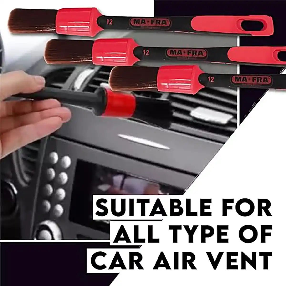 Mafra Brush Red - Exterior 16 Mm And Brush For Professional Detailing Tools - Detailing Essentials