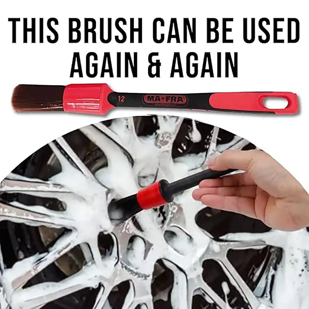 Mafra Brush Red - Exterior 16 Mm And Brush For Professional Detailing Tools - Detailing Essentials
