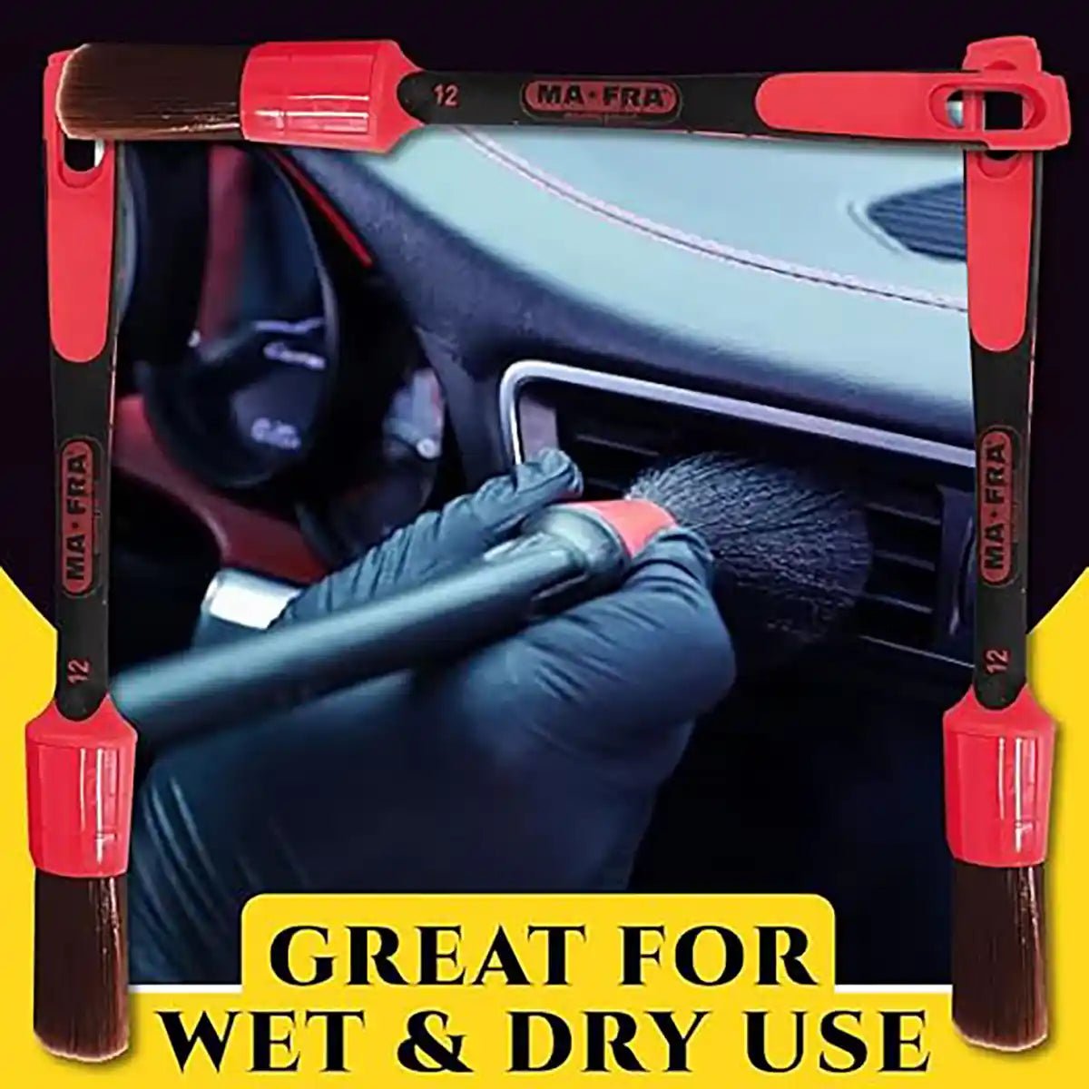Mafra Brush Red - Exterior 16 Mm And Brush For Professional Detailing Tools - Detailing Essentials