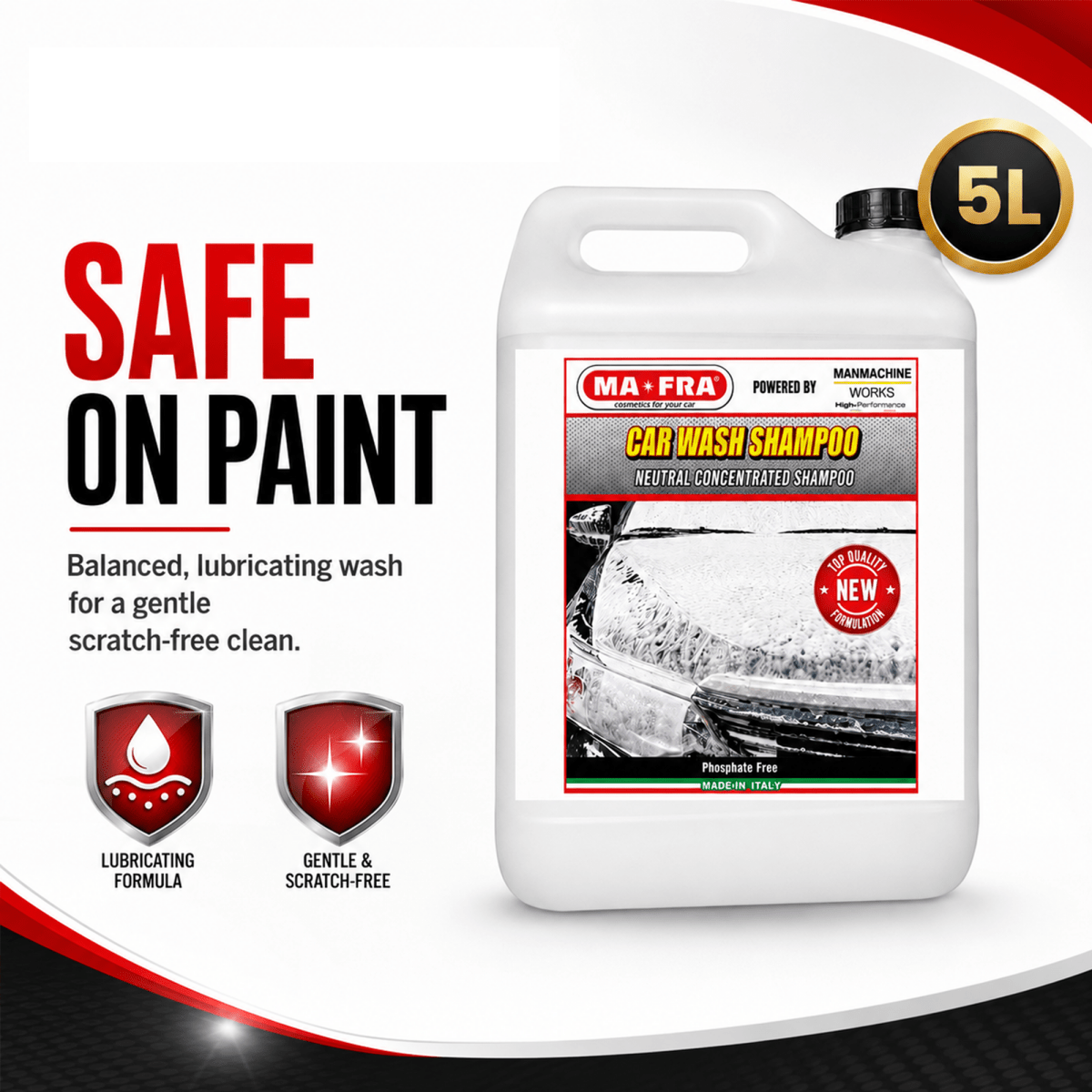 Mafra Car Wash Shampoo Mafra (1 Litre) | Remove Tough Dirt And Stains | Safe On Paint Deep Cleaning | - Detailing Essentials