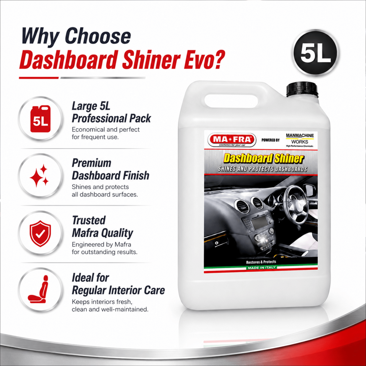 Mafra Dashboard Shiner Evo And Dashboard Care For Professional Interior Care - Detailing Essentials