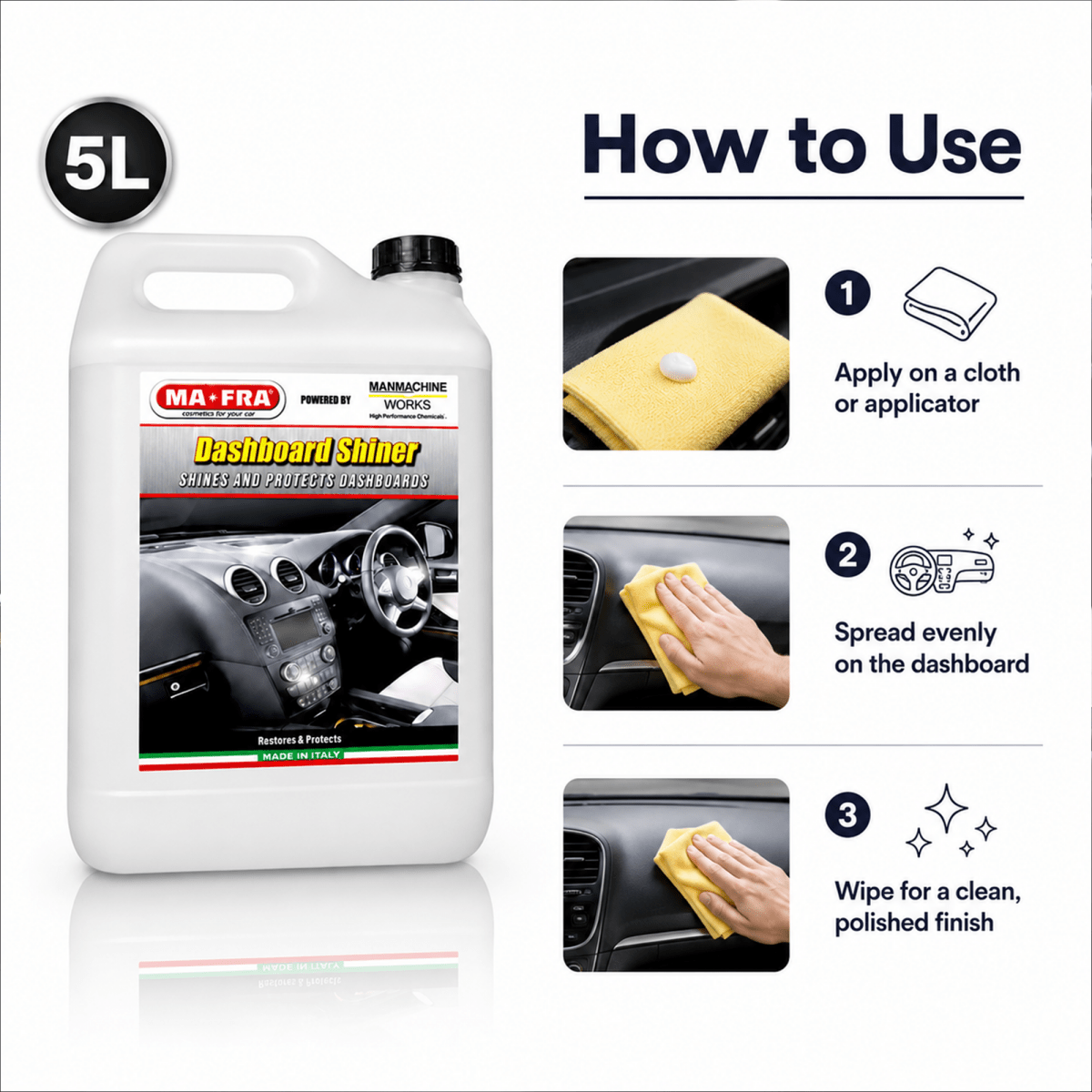 Mafra Dashboard Shiner Evo And Dashboard Care For Professional Interior Care - Detailing Essentials