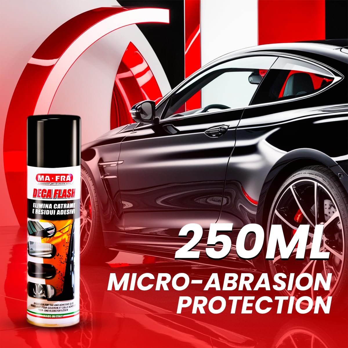 Mafra DECA FLASH | Tar & Adhesive Remover Spray 250ml | Removes Tar Spots, Glue Residues, Stickers & Micro - abrasions | Gentle On Paint - Detailing Essentials