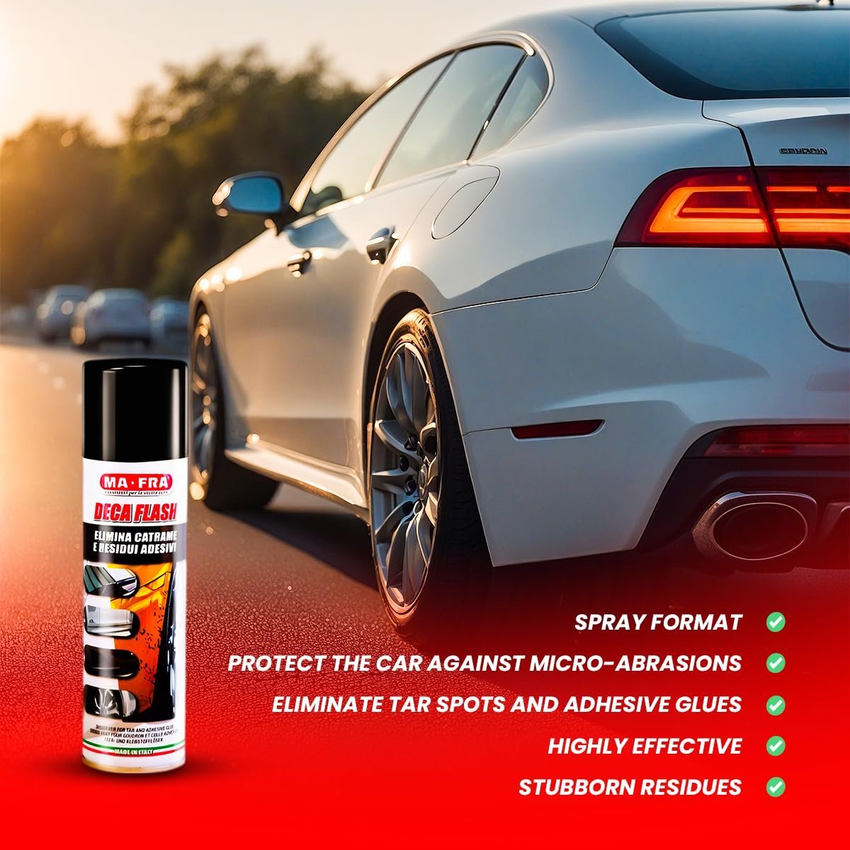 Mafra DECA FLASH | Tar & Adhesive Remover Spray 250ml | Removes Tar Spots, Glue Residues, Stickers & Micro - abrasions | Gentle On Paint - Detailing Essentials