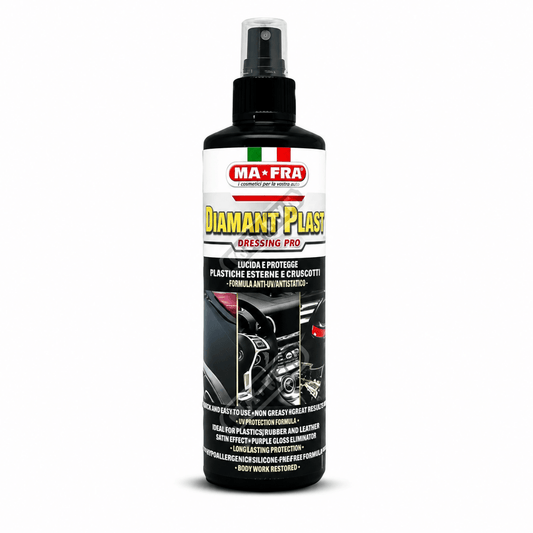 Mafra Diamant Plast Dressing Pro 250ml | Dashboard, Plastic & Rubber Polish For Car Interior & Exterior - Detailing Essentials
