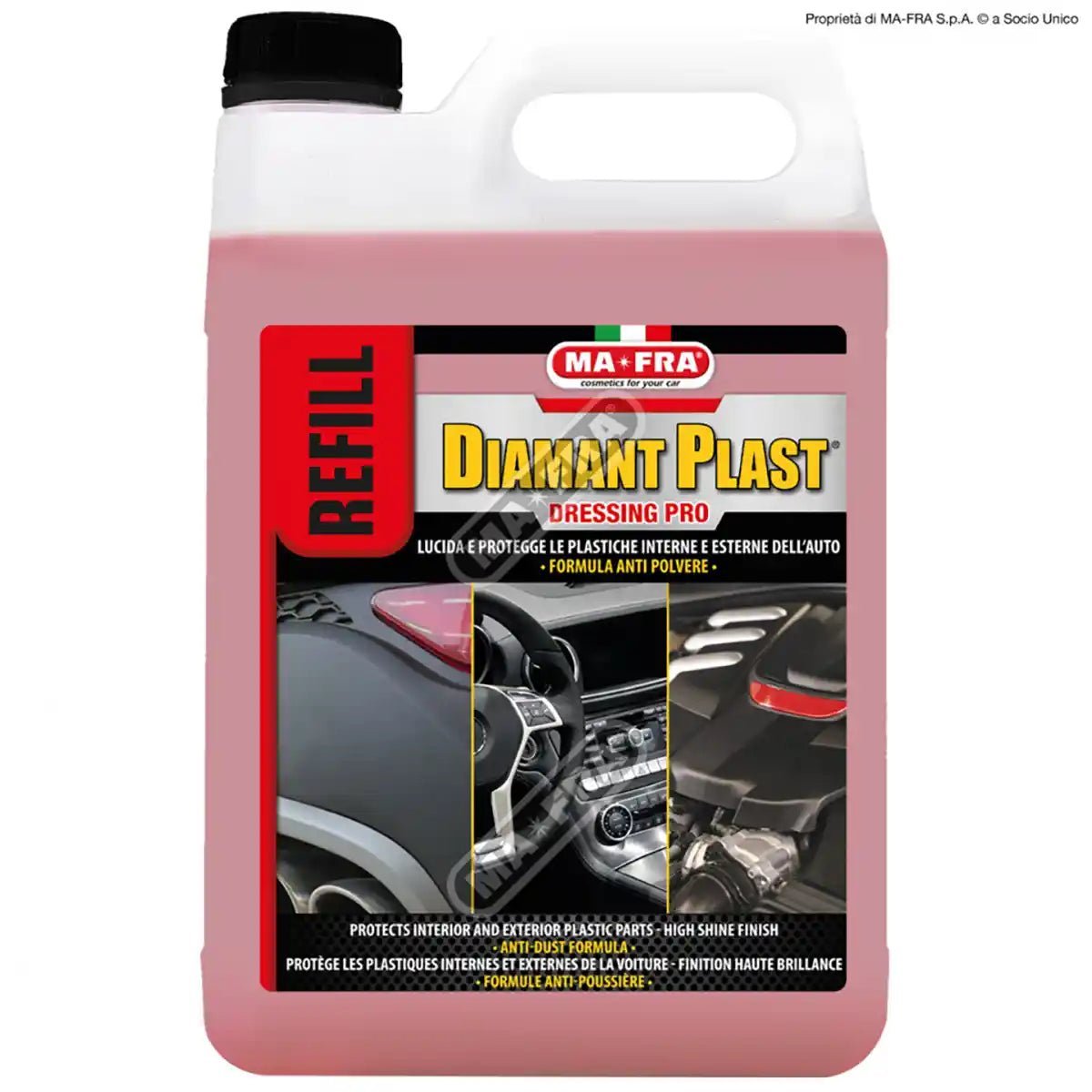 Mafra Diamant Plast Dressing Pro 250ml | Dashboard, Plastic & Rubber Polish For Car Interior & Exterior - Detailing Essentials