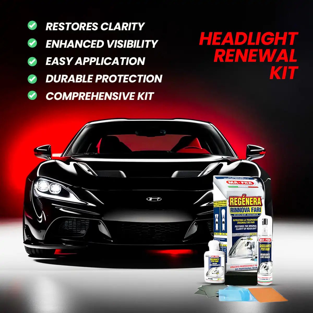 Mafra Headlight Kit And Headlight Restoration For Professional Exterior Care - Detailing Essentials