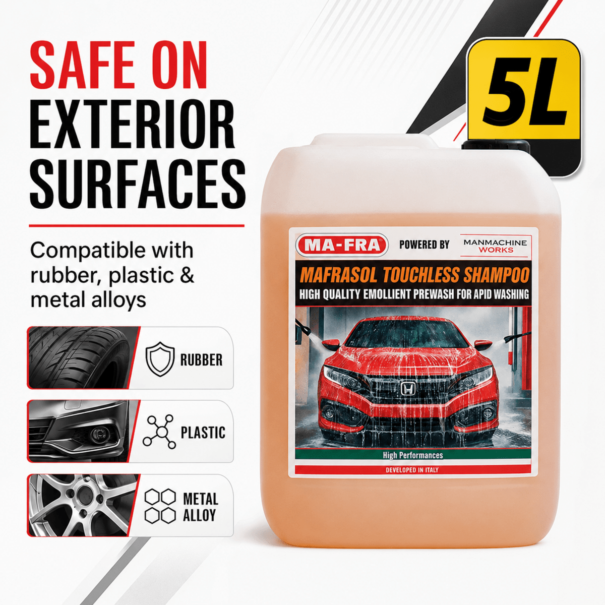 Mafra Mafrasol Touchless Shampoo 5L | High - quality Prewash | Touchless Cleaning For Cars & Trucks - Detailing Essentials