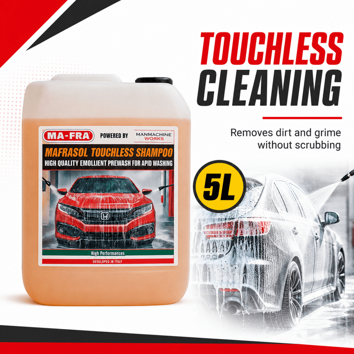 Mafra Mafrasol Touchless Shampoo 5L | High - quality Prewash | Touchless Cleaning For Cars & Trucks - Detailing Essentials