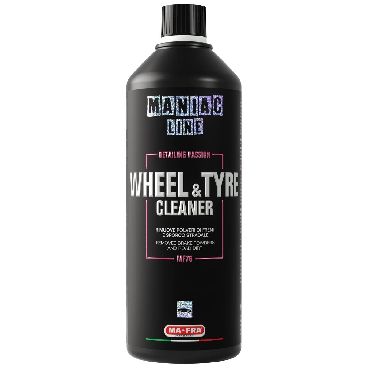 Mafra Maniac Line Wheel & Tyre Cleaner 1000ml | 2 - in - 1 Alloy & Rubber Cleaner | Removes Brake Dust, Road Grime & Preps Wheels For Polishing - Detailing Essentials