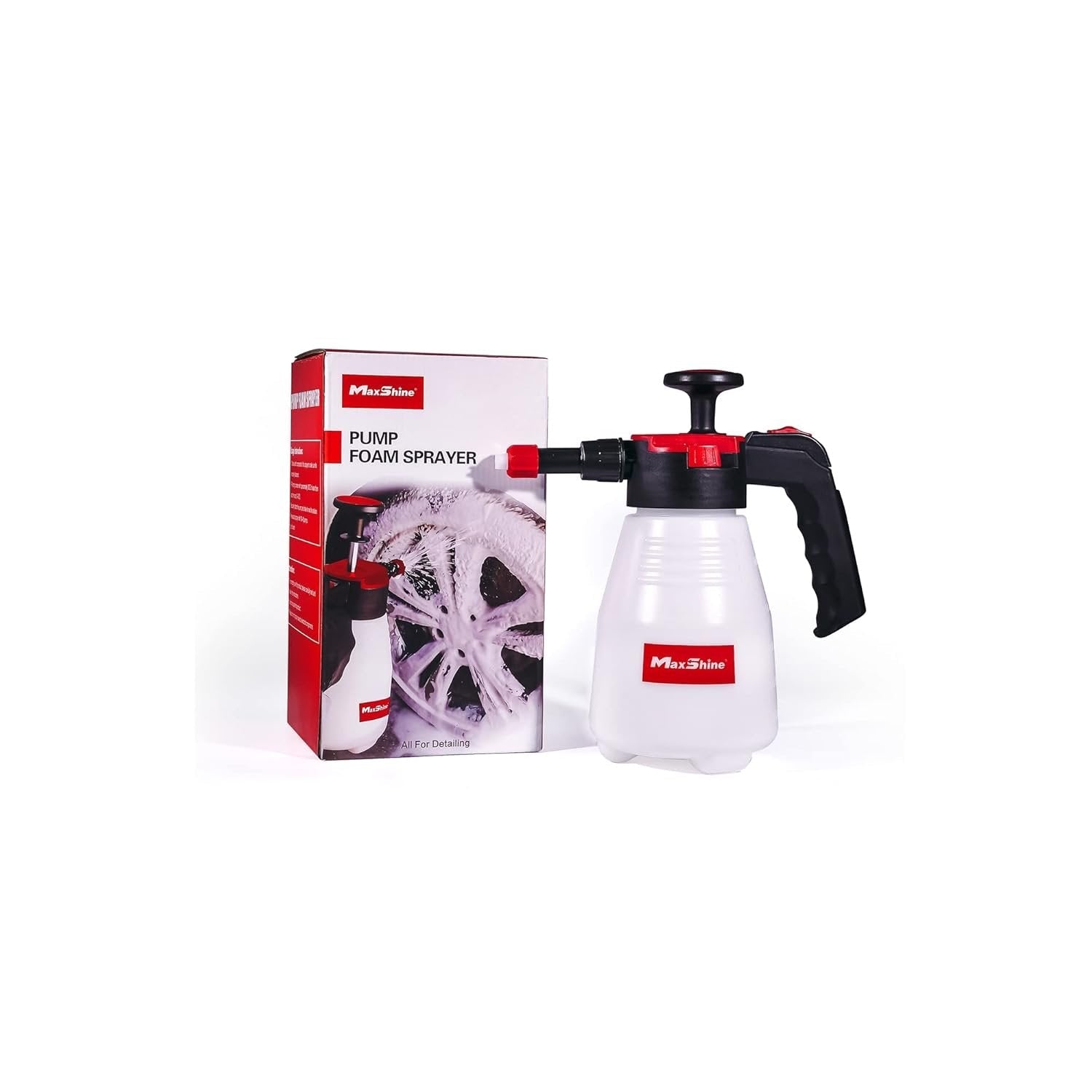 Mafra Maxshine 1.5L Hand Pressure Foam Sprayer | Thick Foam Pump Bottle For Car Detailing, Home Cleaning, Garden & Plant Watering | Durable Nozzles & Easy Use - Detailing Essentials