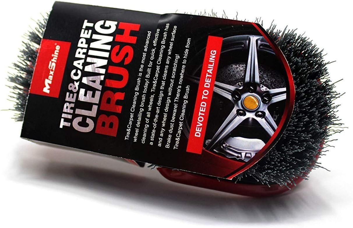 Mafra Maxshine Tire & Carpet Scrub Brush 19cm | Heavy - duty Bristles For Deep Cleaning | Tyre Detailing Brush | Rug & Carpet Cleaning Brush - Detailing Essentials