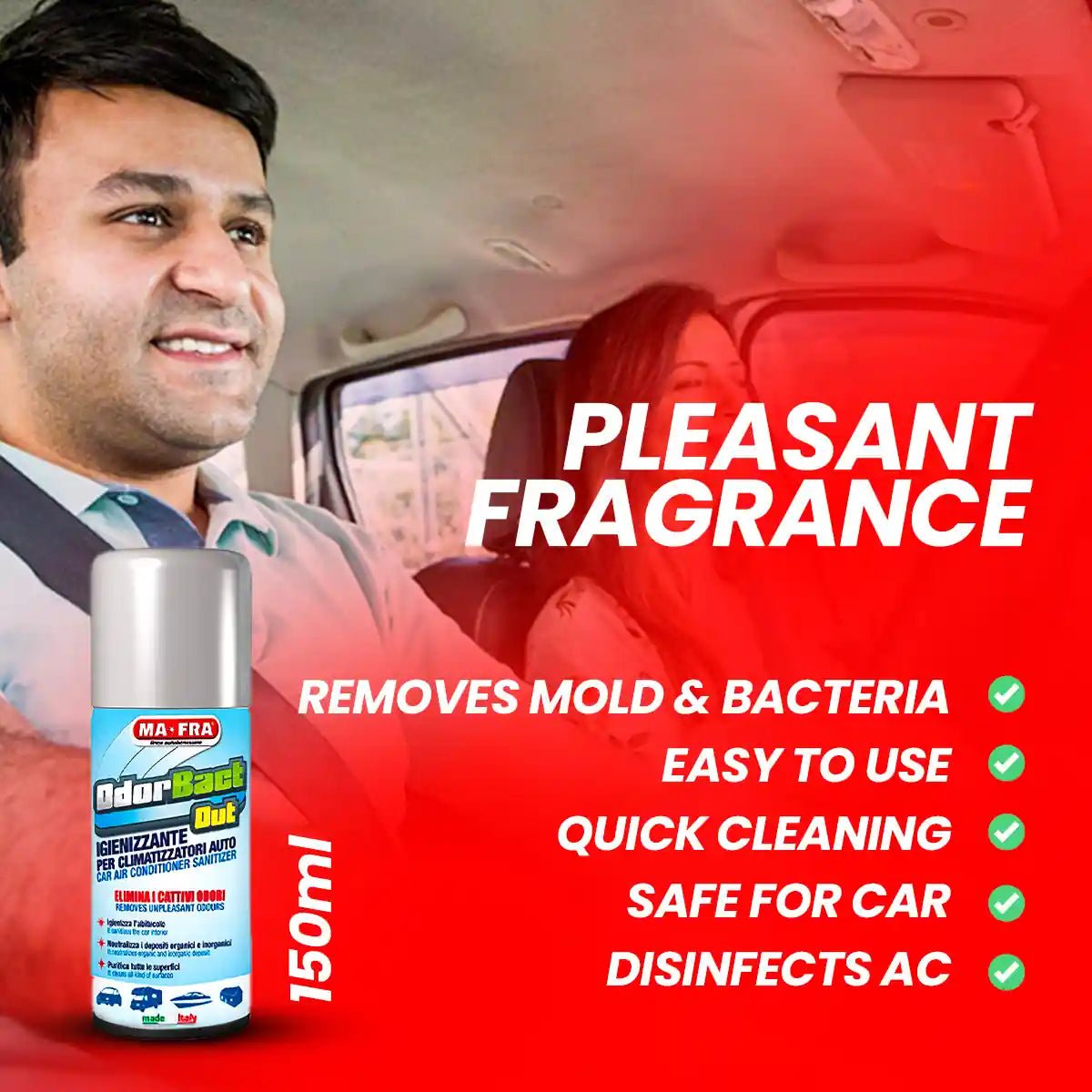 Mafra Odorbact - Antibacterial Odor Eliminator For Car Interiors And Air Conditioning Systems - Detailing Essentials