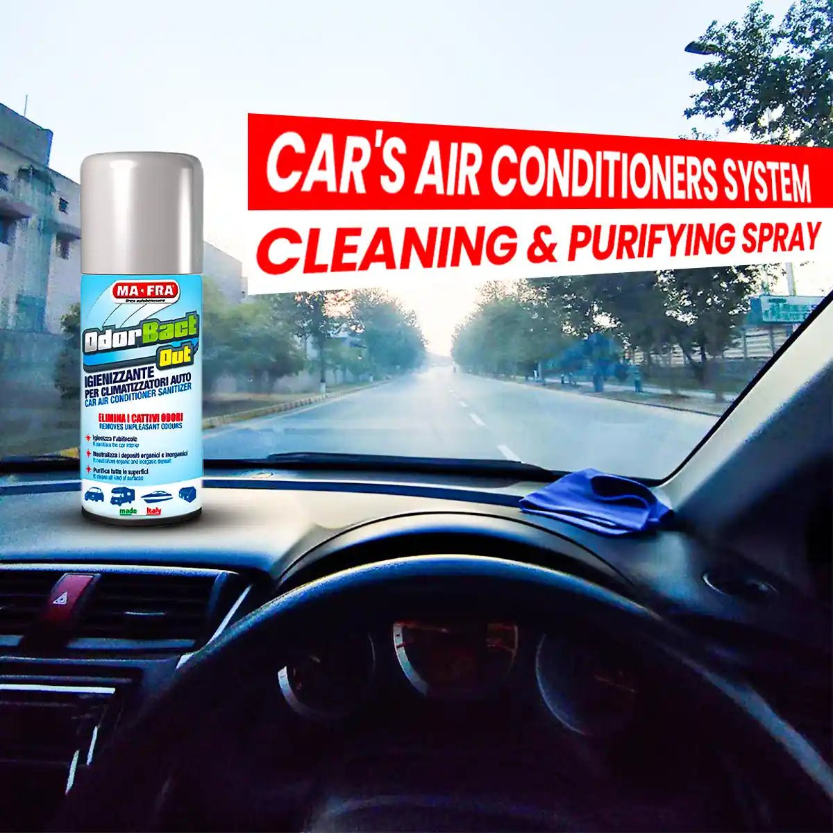 Mafra Odorbact - Antibacterial Odor Eliminator For Car Interiors And Air Conditioning Systems - Detailing Essentials