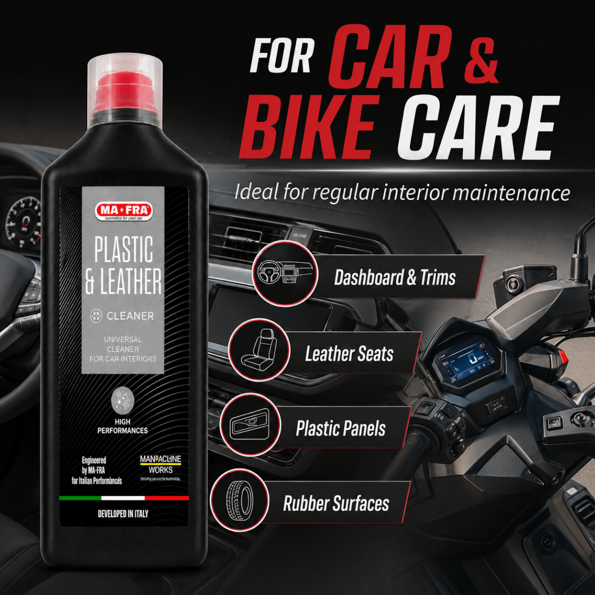 Mafra Plastic And Leather Cleaner And Cleaner For Professional Interior Care - Detailing Essentials