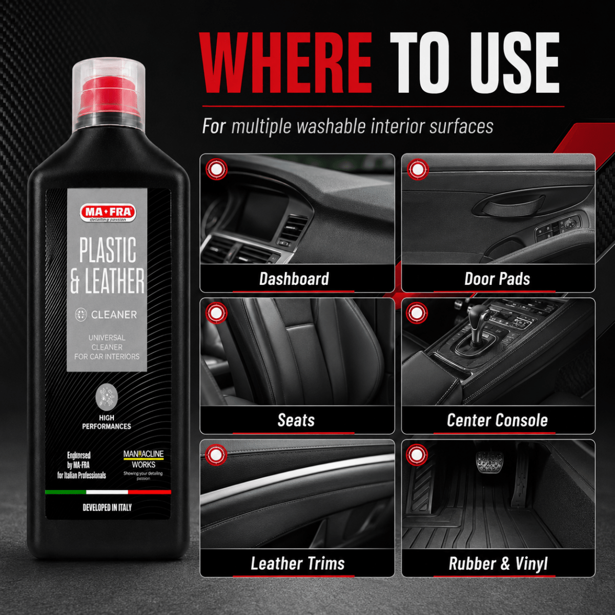 Mafra Plastic And Leather Cleaner And Cleaner For Professional Interior Care - Detailing Essentials