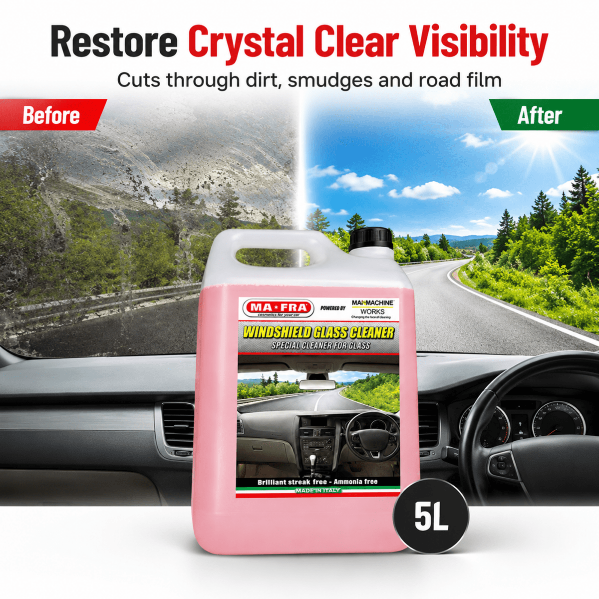Mafra Windshield Glass Cleaner And Glass Cleaner For Professional Glass Care - Detailing Essentials