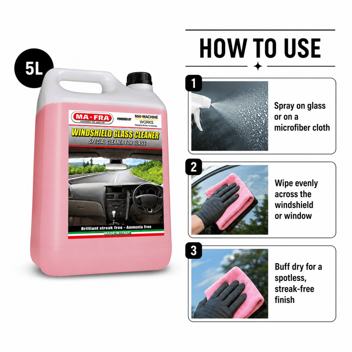 Mafra Windshield Glass Cleaner And Glass Cleaner For Professional Glass Care - Detailing Essentials