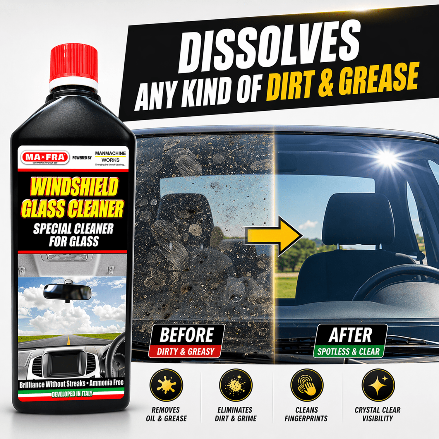 Mafra Windshield Glass Cleaner And Glass Cleaner For Professional Glass Care - Detailing Essentials