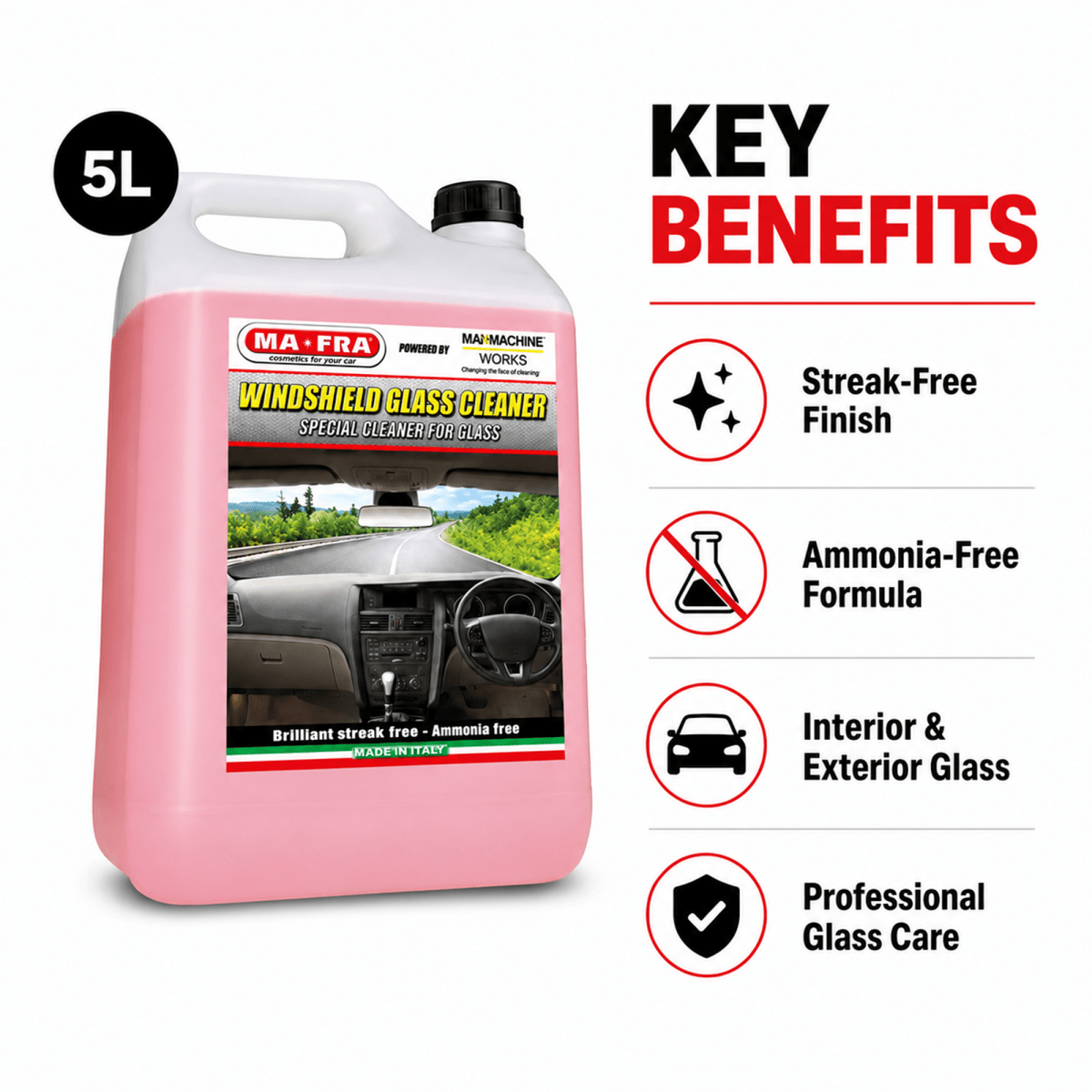 Mafra Windshield Glass Cleaner And Glass Cleaner For Professional Glass Care - Detailing Essentials
