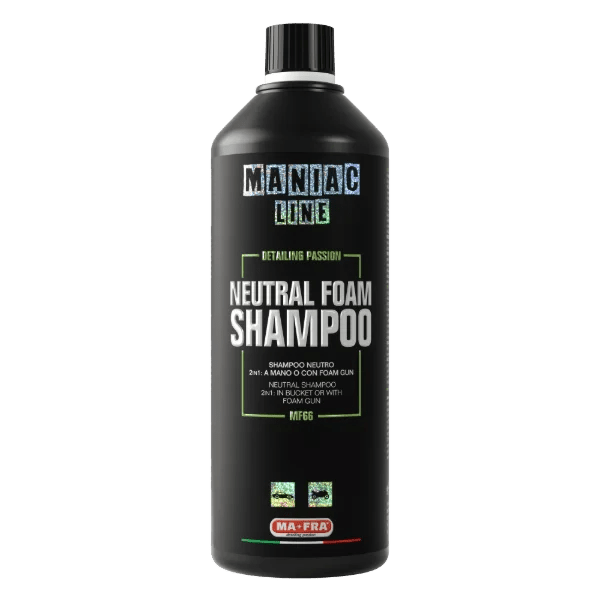 Maniac Line Car Detailing , Neutral Foam Shampoo, 2 in1 Neutral Shampoo, Highly Effective On Dust And Grime, 1000ml - Detailing Essentials
