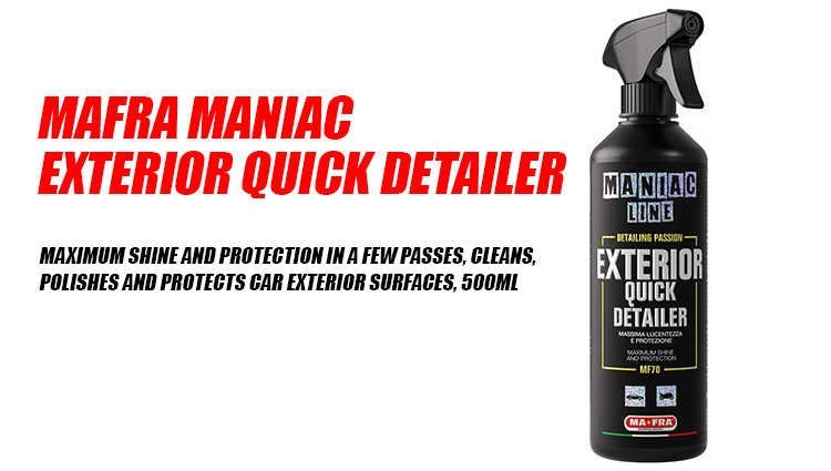 Maniac Line Car Detaling, Exterior Quick Detailer, Maximum Shine and Protection in a Few Passes, Cleans, Polishes and Protects Car Exterior Surfaces, 500ml - Detailing Essentials