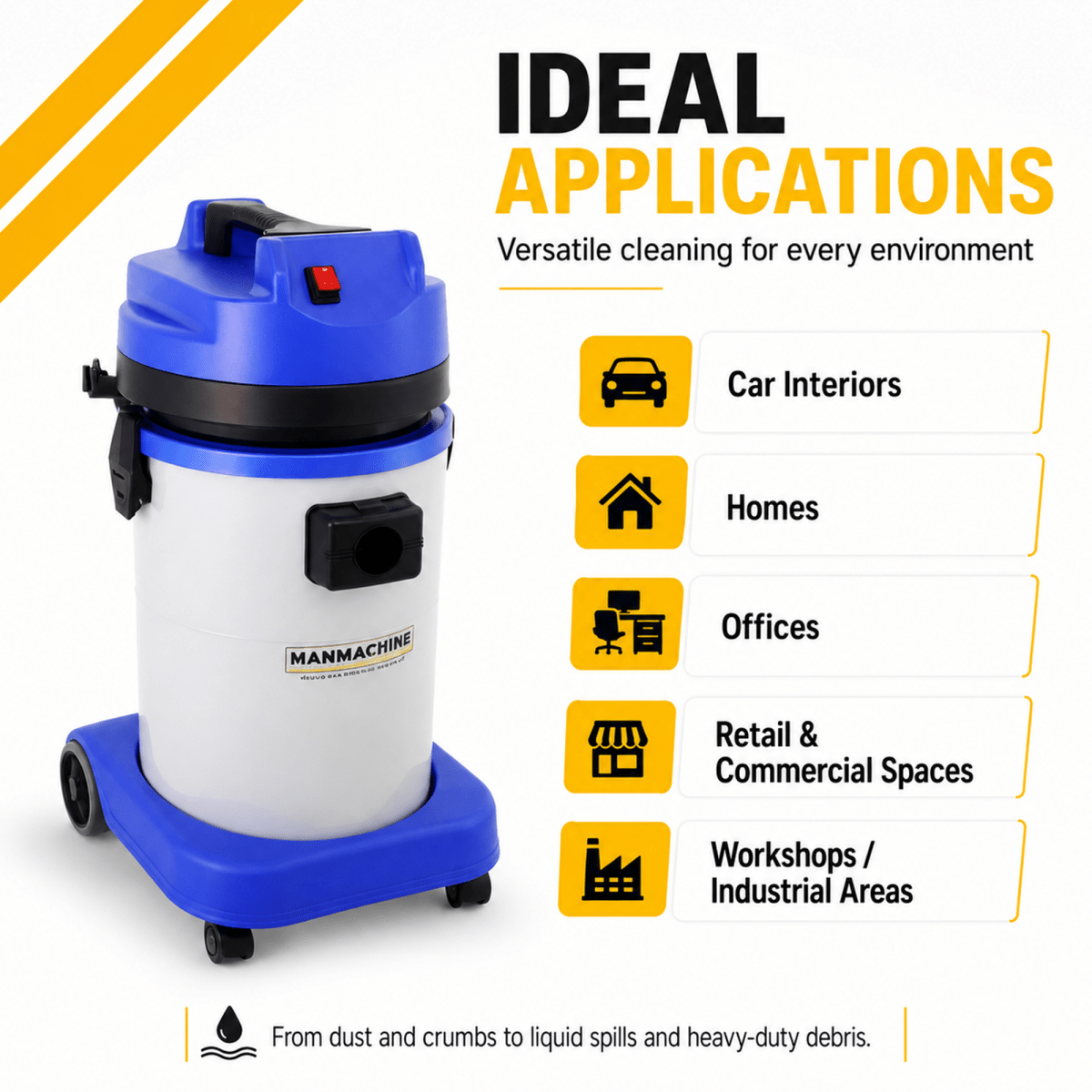 Manmachineworks ARES 371 Best Wet And Dry Car Vacuum Cleaner - Detailing Essentials