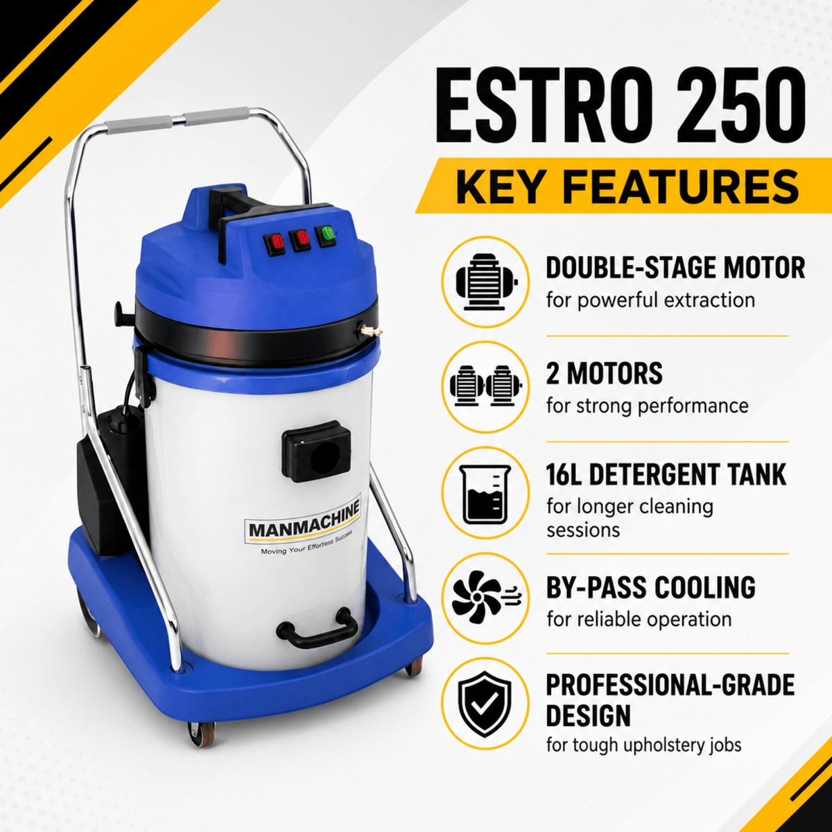 Manmachineworks ESTRO - 250 Car Upholstery Cleaner Machine - Detailing Essentials