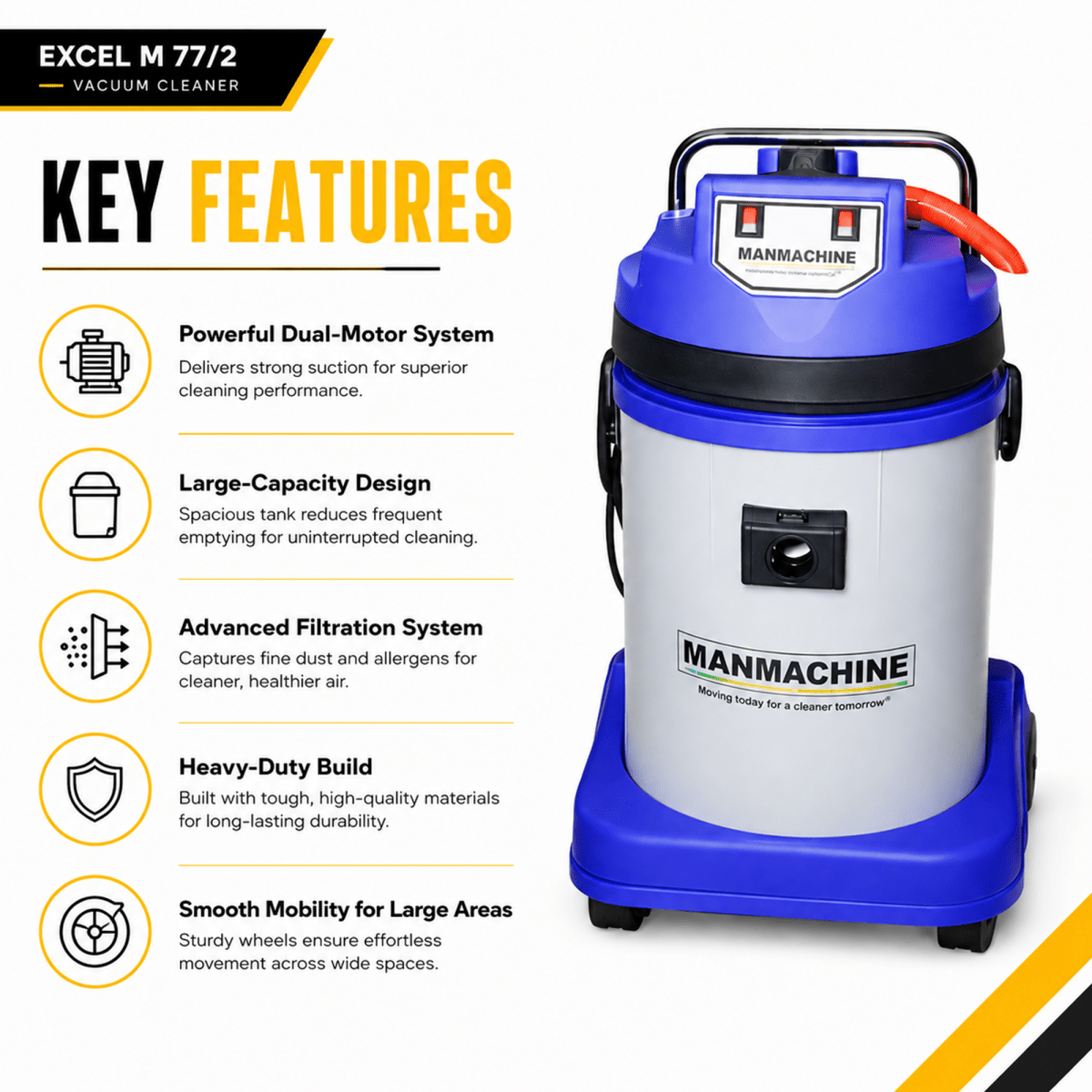 Manmachineworks Excel M 77/2 Vacuum Cleaners - Detailing Essentials